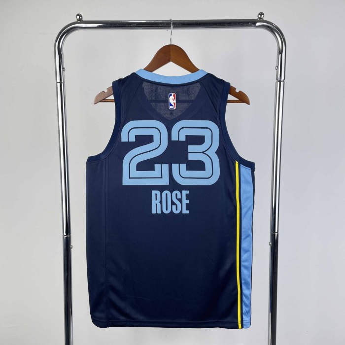 Heat Transfer 2023 NBA Memphis Grizzlies Rose Dark blue Jersey