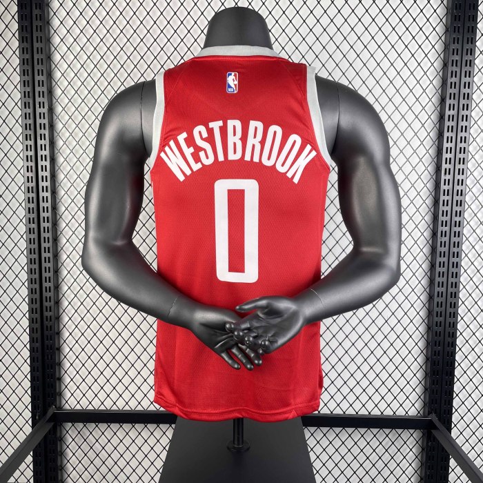 Heat Transfer NBA Houston Rockets Russell Westbrook 2018-19 Away Red Icon Edition Swingman Jersey