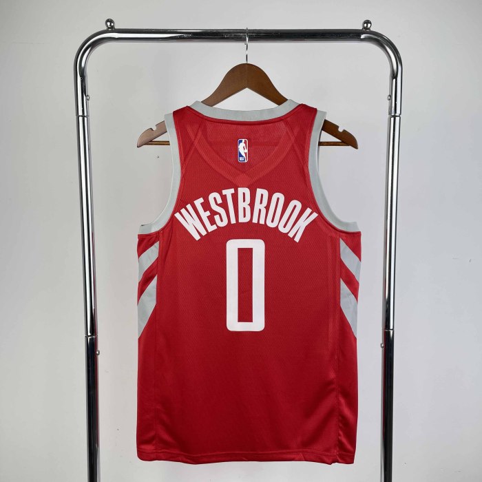 Heat Transfer NBA Houston Rockets Russell Westbrook 2018-19 Away Red Icon Edition Swingman Jersey