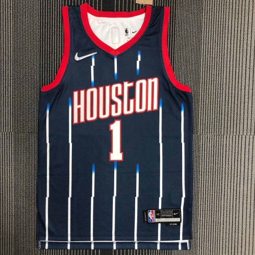 Heat Transfer NBA 2022 Houston Rockets Tracy McGrady Dark blue City edition Jersey