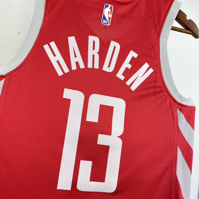 Heat Transfer NBA Houston Rockets James Harden 2018-19 Away Red Icon Edition Swingman Jersey