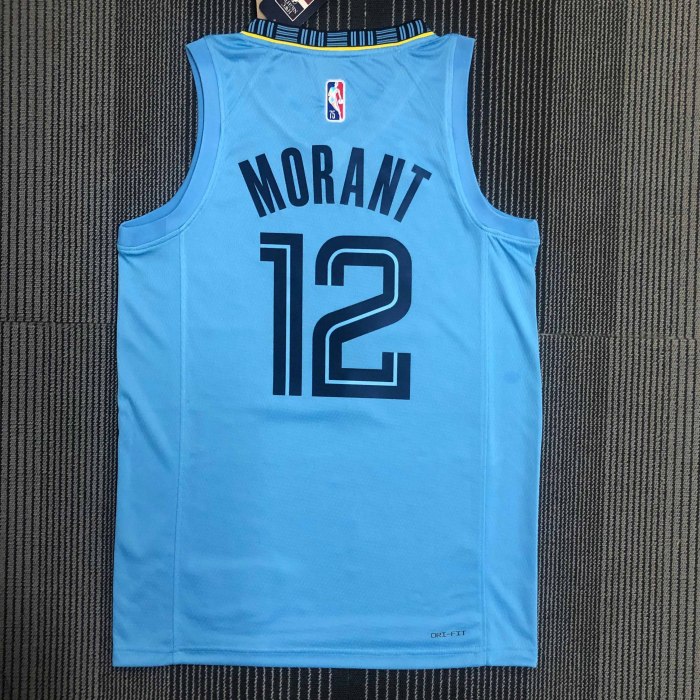 Heat Transfer NBA Memphis Grizzlies Morant  75th Anniversary Blue  Jersey