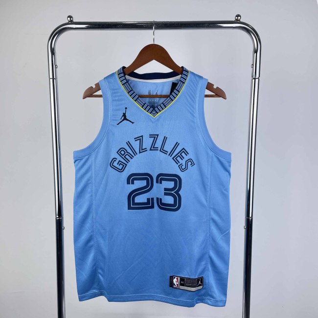 Heat Transfer NBA 2021 Memphis Grizzlies  Rose Blue Flying man limited Jersey