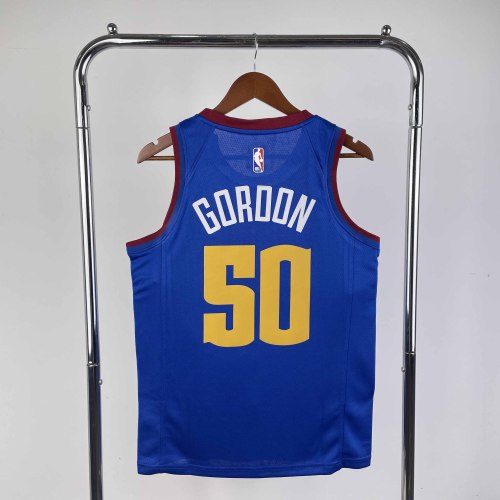 Heat Transfer NBA 2021Denver Nuggets Gordon Flying man limited Dark blue Jersey