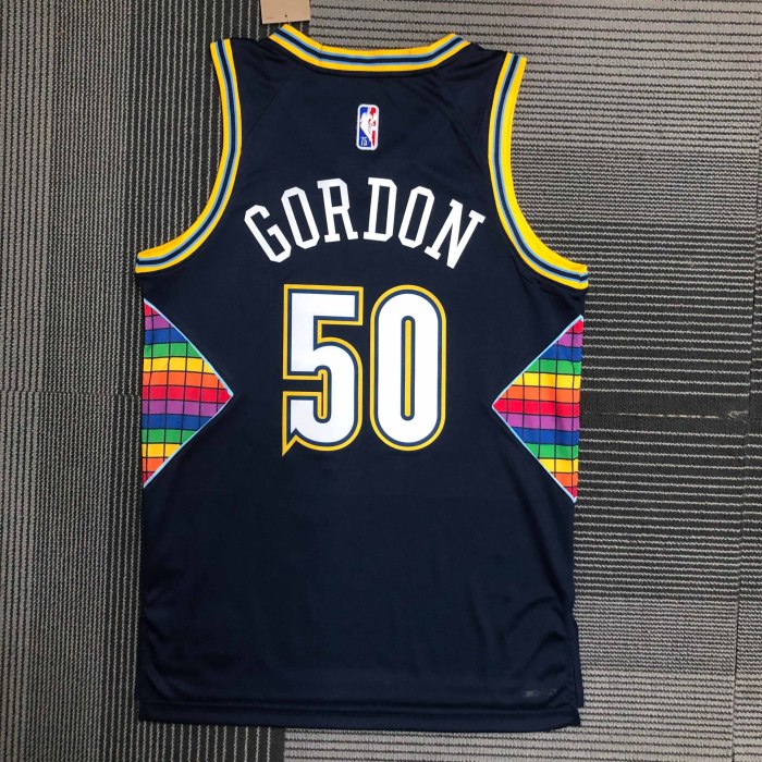 Heat Transfer 2022 NBA Denver Nuggets Gordon City edition Black Jersey