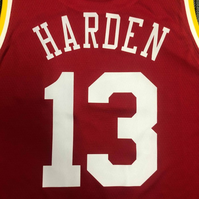 Heat Transfer Retro NBA Houston Rockets James Harden Red Jersey