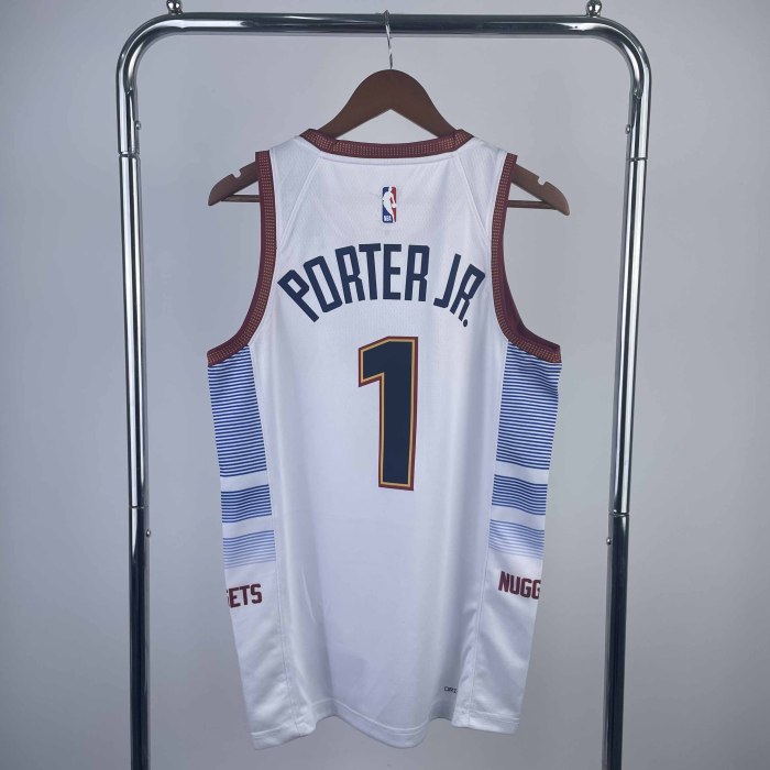 Heat Transfer 2023 NBA Denver Nuggets Porter JR. City edition White Jersey