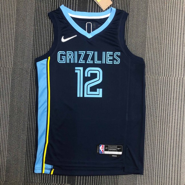 Heat Transfer NBA Memphis Grizzlies Morant 75th Anniversary Dark blue Jersey