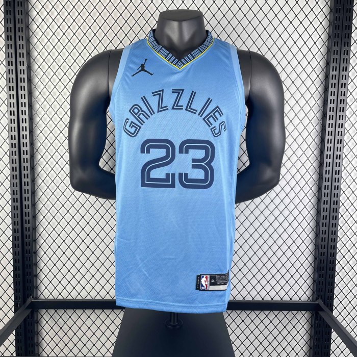 Heat Transfer NBA 2021 Memphis Grizzlies  Rose Blue Flying man limited Jersey