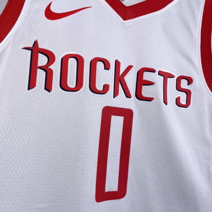 Heat Transfer Retro NBA Houston Rockets Russell Westbrook 2018-19 Home White Association Edition Swingman Jersey