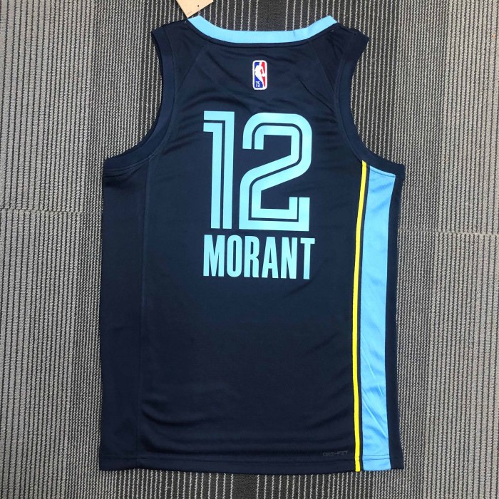 Heat Transfer NBA  Memphis Grizzlies Morant 75th Anniversary Dark blue Jersey