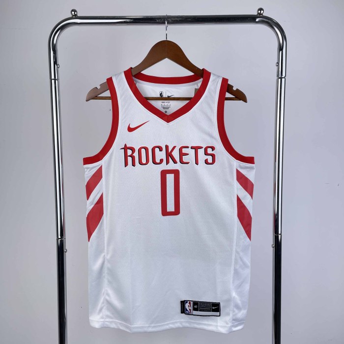 Heat Transfer Retro NBA Houston Rockets Russell Westbrook 2018-19 Home White Association Edition Swingman Jersey