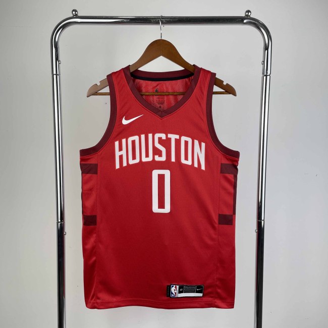 Heat Transfer NBA Houston Rockets Russell Westbrook 2018-19 Red Earned Edition Swingman Jersey