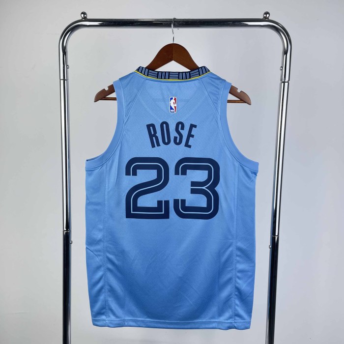 Heat Transfer NBA 2021 Memphis Grizzlies  Rose Blue Flying man limited Jersey