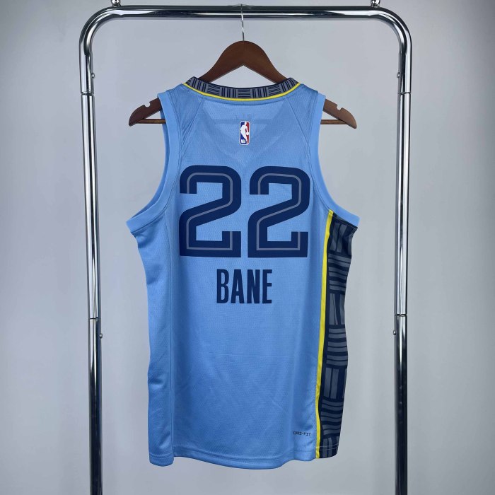 Heat Transfer 2023 NBA Memphis Grizzlies Desmond Bane Blue Flying man limited Jersey