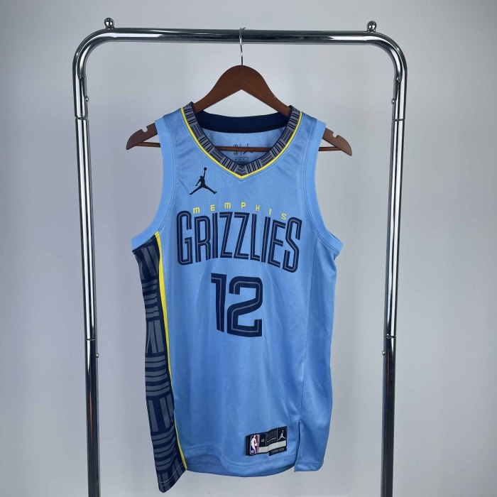 Heat Transfer NBA 2023 Memphis Grizzlies Morant Blue Flying man limited Jersey