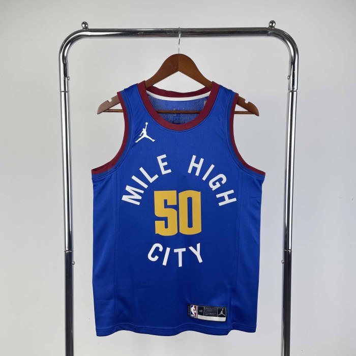 Heat Transfer NBA 2021Denver Nuggets Gordon Flying man limited Dark blue Jersey