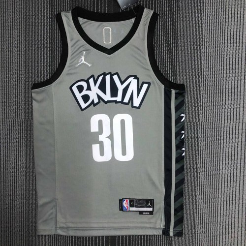Heat Transfer NBA Brooklyn Nets Seth Curry 75th Anniversary Gray Flying man limit  Jersey