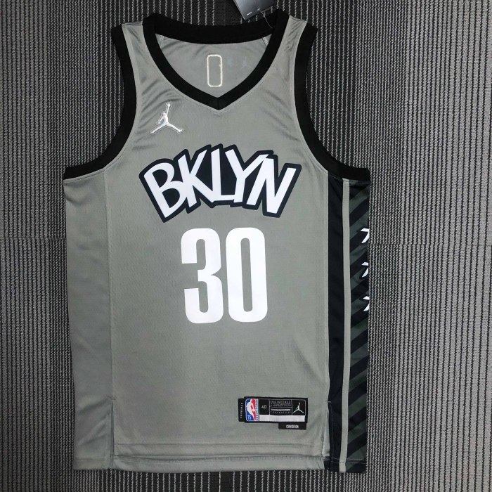 Heat Transfer NBA Brooklyn Nets Seth Curry 75th Anniversary Gray Flying man limit  Jersey