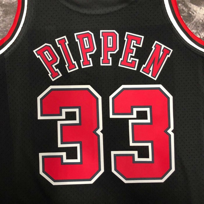 Heat Transfer1998 NBA Chicago Bulls Scottie Pippen Retro Black Jersey