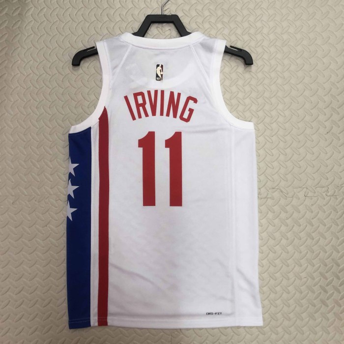 Heat Transfer NBA 2023 Brooklyn Nets Kyrie Irving White Retro Jersey