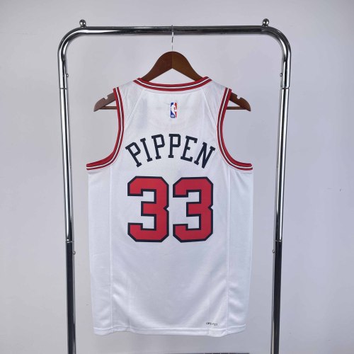 Heat Transfer 2023 NBA  Chicago Bulls Scottie Pippen White Jersey