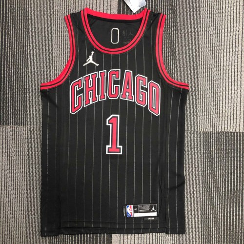 Heat Transfer NBA  Chicago Bulls Rose 75th Anniversary Black Jersey