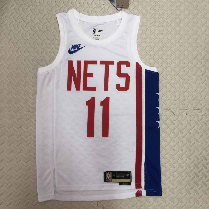 Heat Transfer NBA 2023 Brooklyn Nets Kyrie Irving White Retro Jersey