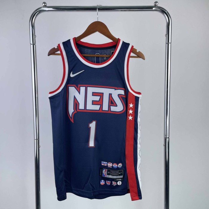 Heat Transfer 2022 NBA  Brooklyn Nets Miles Bridges City edition Navy blue Jersey