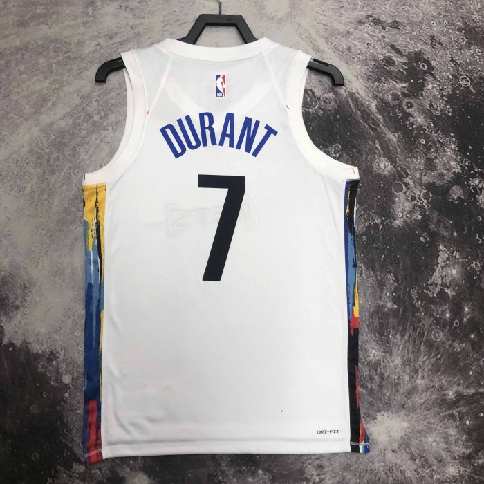 Heat Transfer NBA 2023 Brooklyn Nets Kevin Durant  White city edition Jersey
