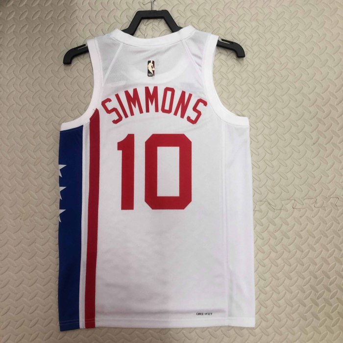 Heat Transfer NBA 2023 Brooklyn Nets Ben Simmons White Retro Jersey