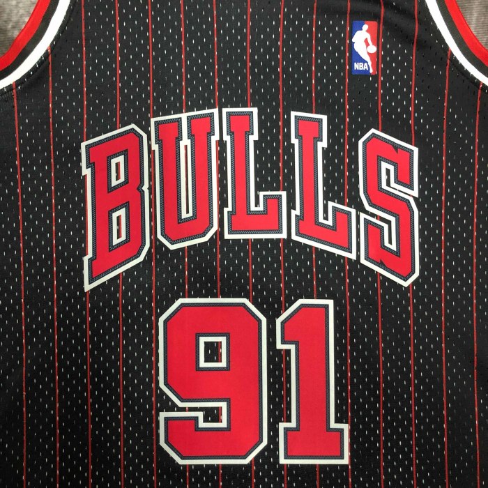 Heat Transfer NBA 1996 Chicago Bulls Dennis Rodman Retro Black Jersey