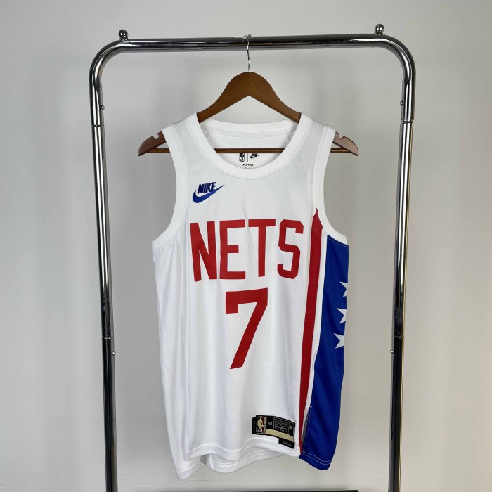 Heat Transfer NBA 2023 Brooklyn Nets Kevin Durant White Retro Jersey