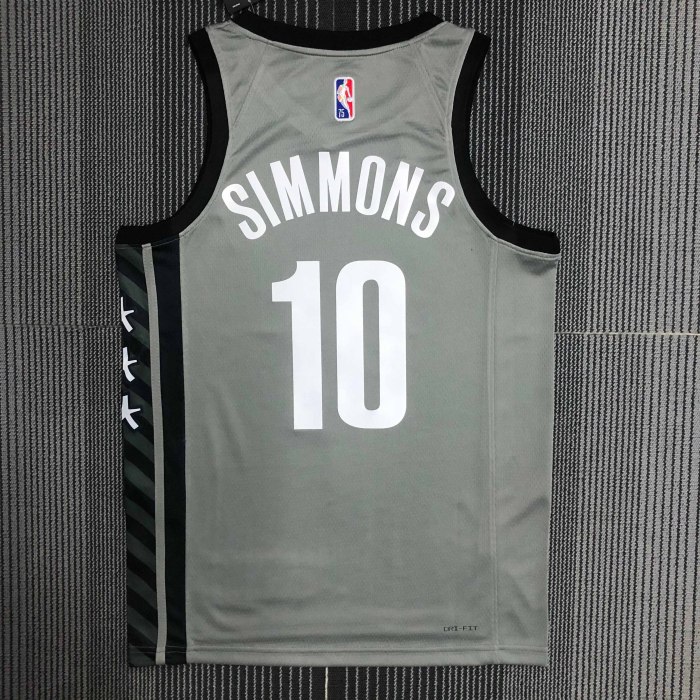 Heat Transfer NBA Brooklyn Nets Ben Simmons 75th Anniversary Gray Flying man limit  Jersey