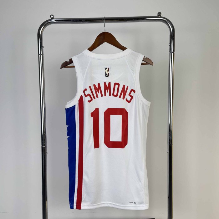Heat Transfer NBA 2023 Brooklyn Nets Ben Simmons White Retro Jersey