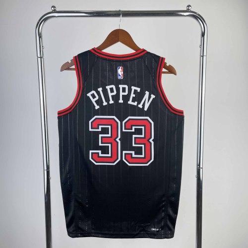 Heat Transfer 2023 NBA Chicago Bulls Scottie Pippen Flying man limited Black  Jersey