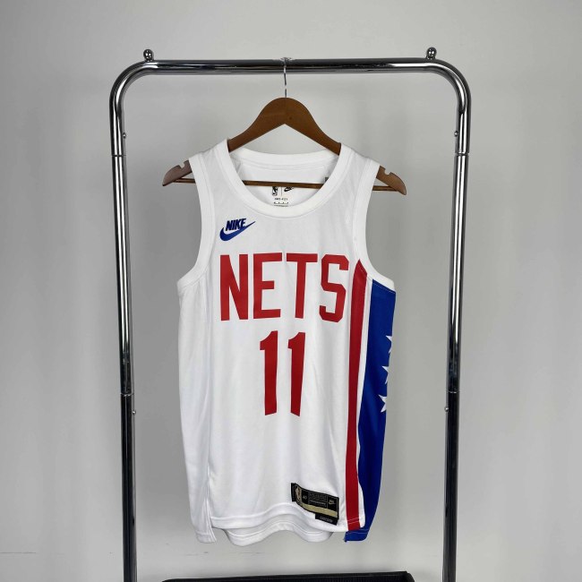 Heat Transfer NBA 2023 Brooklyn Nets Kyrie Irving White Retro Jersey