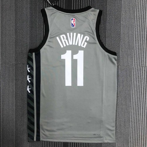 Heat Transfer NBA Brooklyn Nets Kyrie Irving 75th Anniversary Gray Flying man limit  Jersey