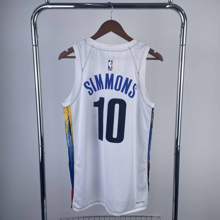 Heat Transfer NBA 2023 Brooklyn Nets Ben Simmons White city edition Jersey