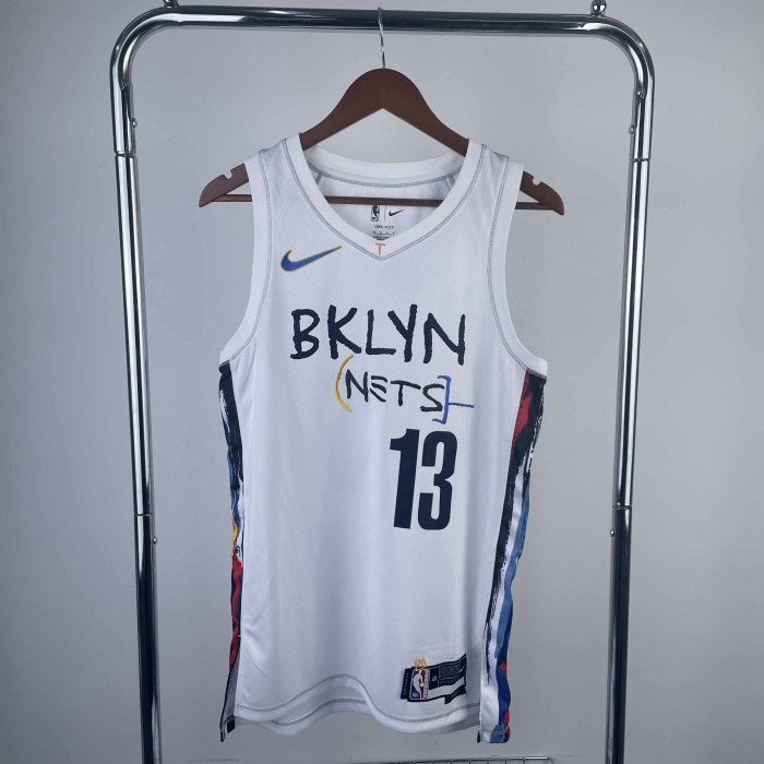 Heat Transfer NBA 2023 Brooklyn Nets Harden White city edition Jersey
