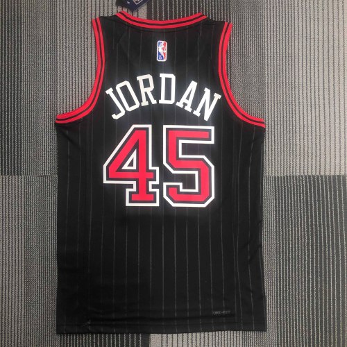 Heat Transfer NBA  Chicago Bulls Michael Jordan 75th Anniversary Black Jersey
