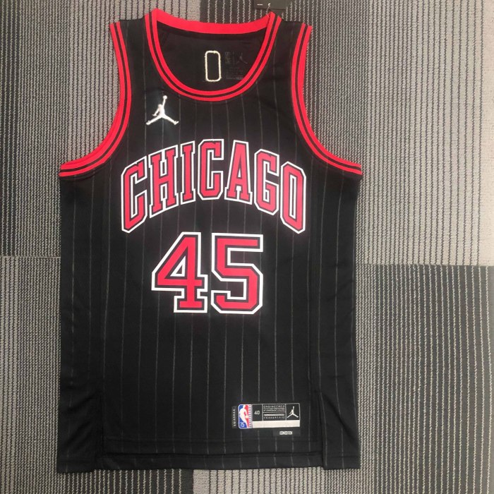 Heat Transfer NBA  Chicago Bulls Michael Jordan 75th Anniversary Black Jersey
