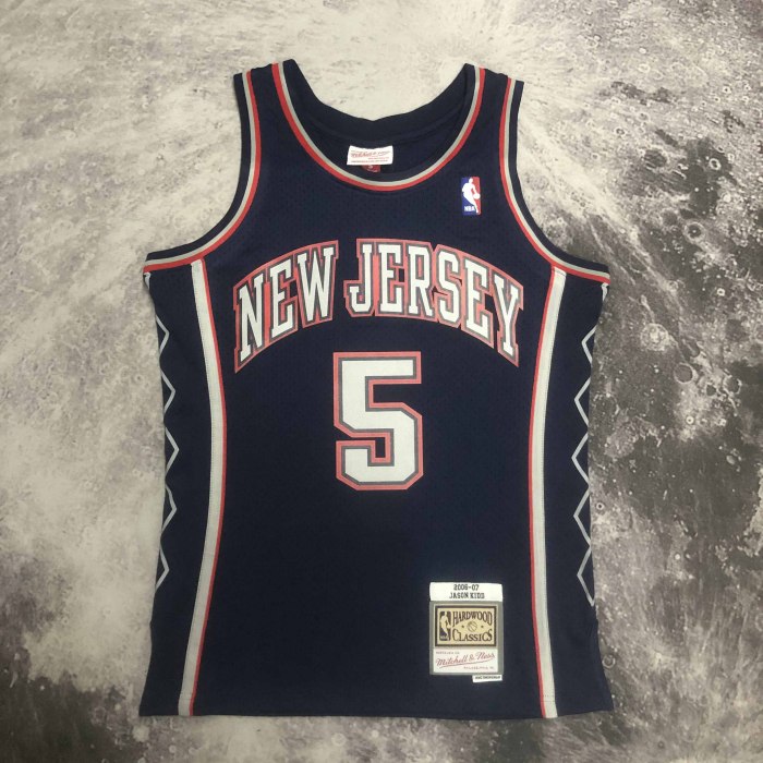 Heat Transfer Retro NBA  Brooklyn Nets Jason Kidd Mitchell & Ness 2006-07 Hardwood Swingman Jersey