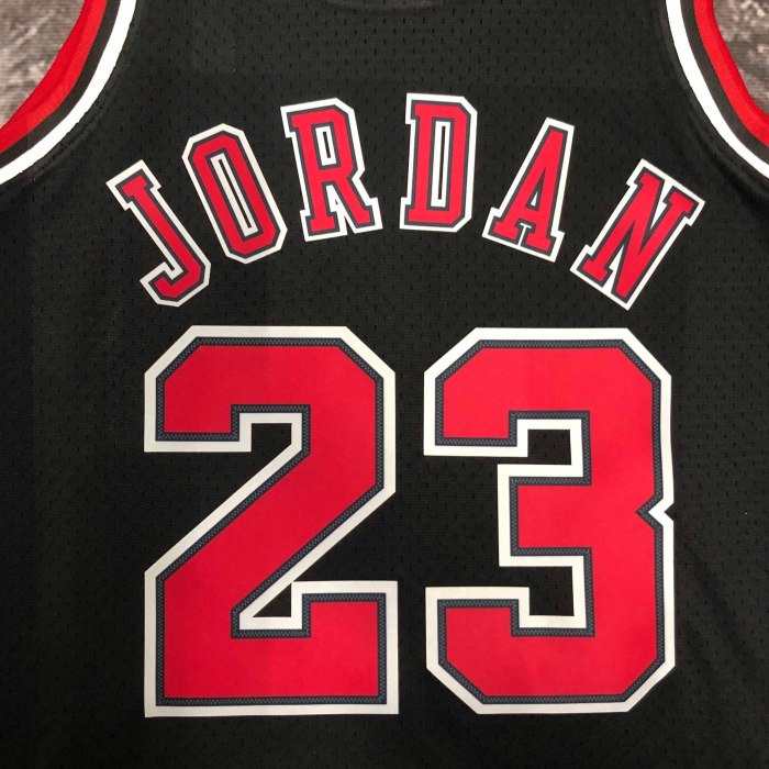 Heat Transfer NBA 1998 Chicago Bulls Michael Jordan Retro Black Jersey