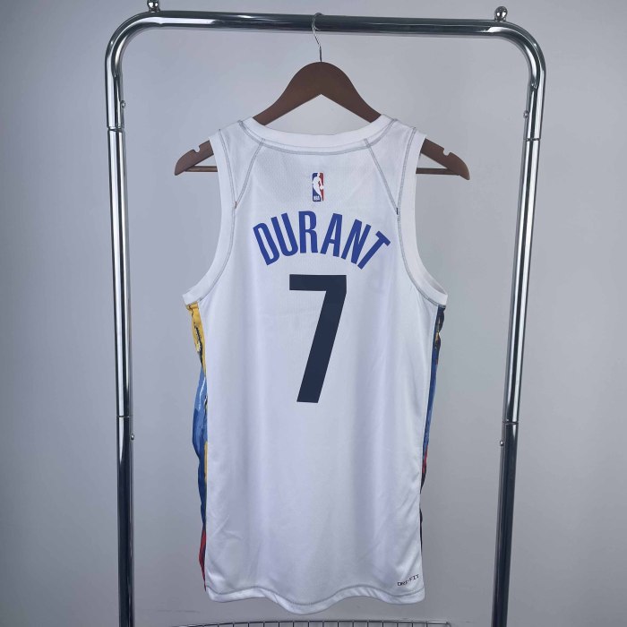 Heat Transfer NBA 2023 Brooklyn Nets Kevin Durant  White city edition Jersey