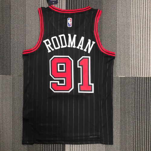 Heat Transfer NBA  Chicago Bulls Dennis Rodman 75th Anniversary Black Jersey