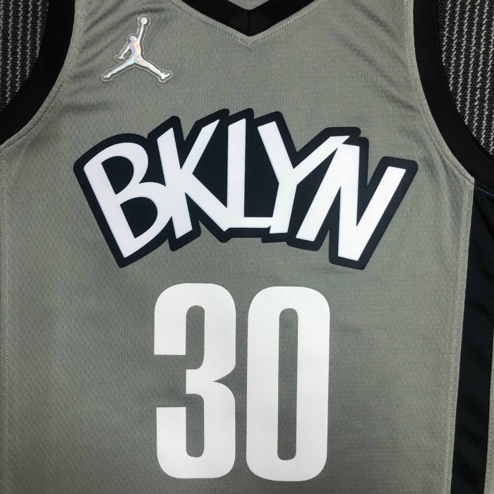 Heat Transfer NBA Brooklyn Nets Seth Curry 75th Anniversary Gray Flying man limit  Jersey