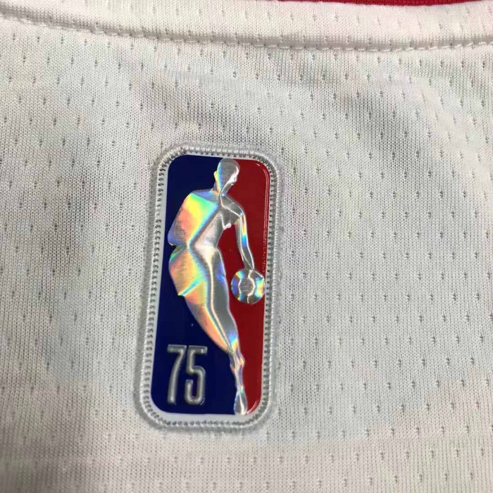 Heat Transfer  NBA Chicago Bulls Michael Jordan 75th Anniversary White Jersey