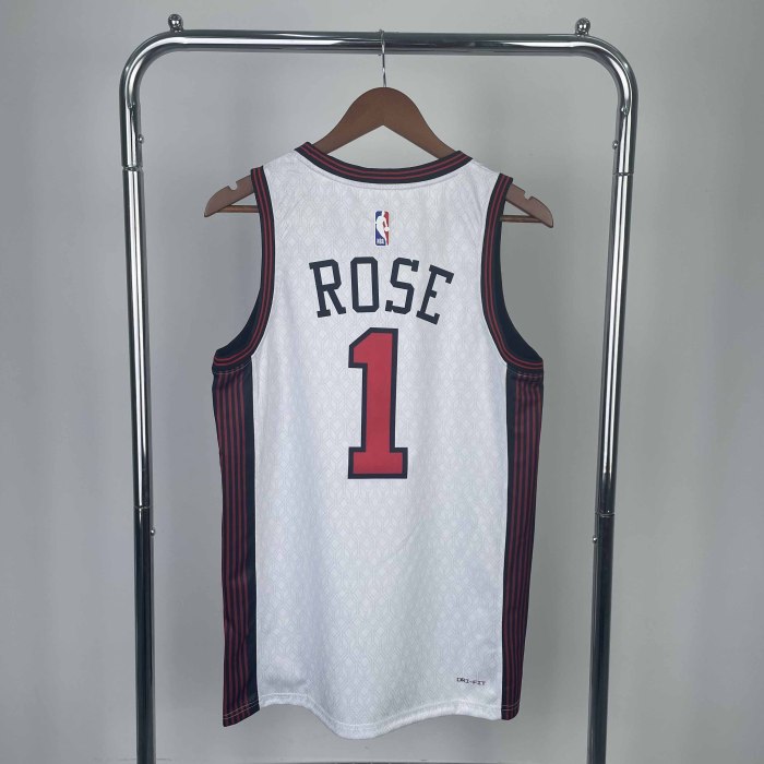 Heat Transfer 2023 NBA Chicago Bulls Rose City edition White Jersey