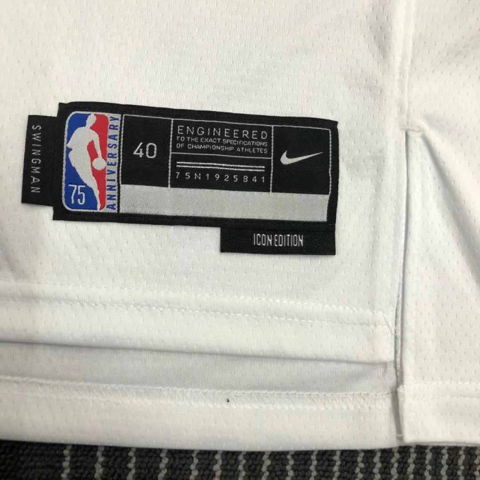 Heat Transfer  NBA Chicago Bulls Michael Jordan 75th Anniversary White Jersey